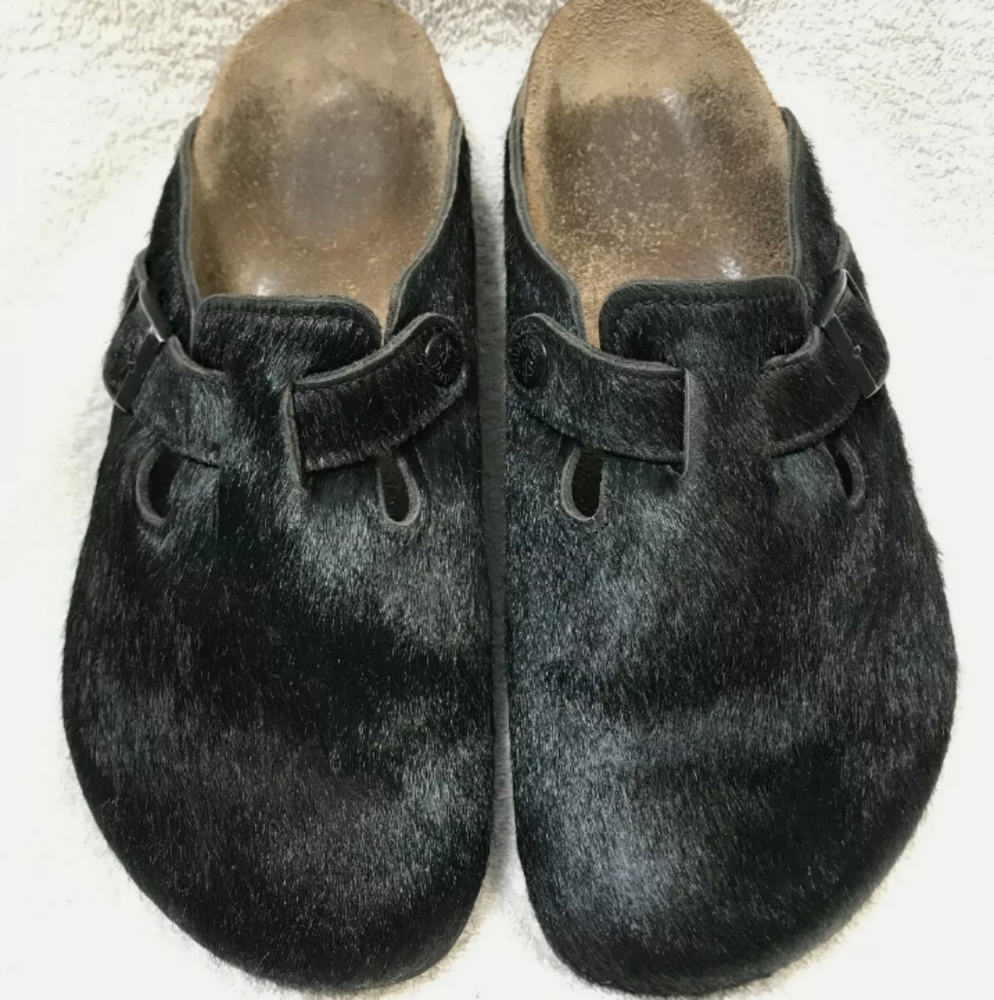 Papillio Birkenstock Pony Hair Black Closed Toe Mules size 40, 9 W 7M